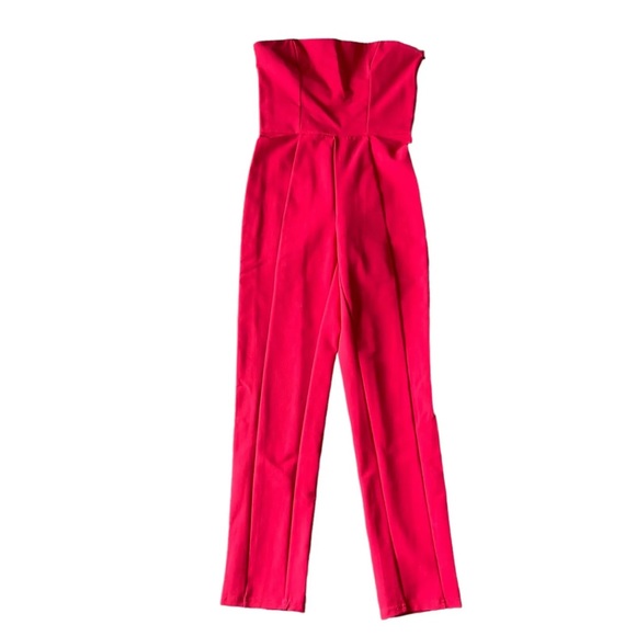 Kittenish Red Strapless Jumpsuit - Picture 6 of 13